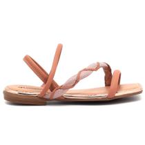 Sandália Mississipi Rasteira Brilho Calce Fácil Feminino MI954 Sandália Mississipi Rasteira Brilho Calce Fácil Feminino MI954