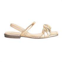 Sandália Mississipi Rasteira Metalizada