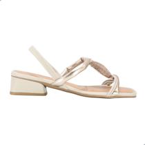 Sandália Mississipi Salto Médio Grosso Quartzo/Marfim Mf252.0003