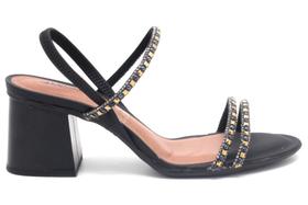 Sandália mississipi tiras salto bloco feminina preto q5942p