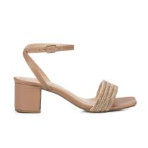 Sandália Moda Feminina Jjojo Iza Salto 5 Cm Brilho Strass