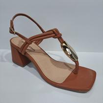 Sandália Moda Feminina Vizzano Salto Bloco 367907 - Caramelo