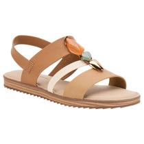 Sandália Modare Casual Floather Conforto Pedras Feminina Camel Tan Creme Sandália Modare Casual Floather Conforto Pedras Feminina Camel Tan Creme