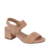 Sandália Modare Conforto Salto Médio Bloco Elastano Nude