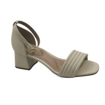 Sandália Modare Creme Salto Alto Bloco 7172109