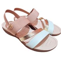 Sandalia Modare Feminina Com Tiras Metalizada Ortopedica