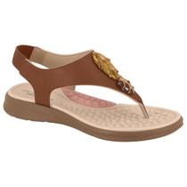 Sandália Modare Feminina Dedo Ultraconforto Original Rasteira Ortopedica Esporão Elastico Pedras Casual Plataforma