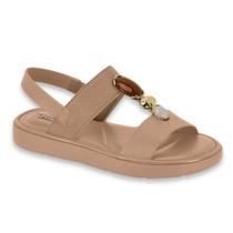 Sandalia Modare Feminino Conforto Slide Nobuck Ultra Soft Ortopedico Pedras Ref: 7208.108