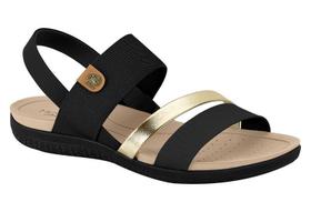 Sandalia Modare Linha Conforto Feminina PRETO/DOURADO