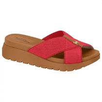 Sandália Modare Napa Sense Flex 7198.100 - Vermelho/Camel