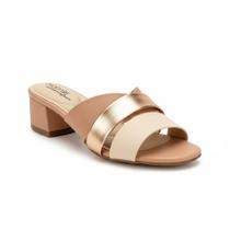 Sandalia Modare Nude Ouro Rosado Feminina Ortopédica -
