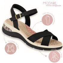 Sandalia Modare Original Feminina Ultraconforto Eva Ortopedica Joanete Casual Fascite Plantar Esporao Fecho Fivela Lancamento