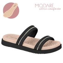 Sandalia Modare Original Papete Strass Rasteira Slide Lancamento Conforto Estilo