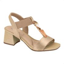 Sandália Modare Ultraconforto Salto Bloco Pedrarias