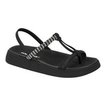 Sandalia Moleca 5469.118 Flat Salto Papete Flatform Elastico Feminino