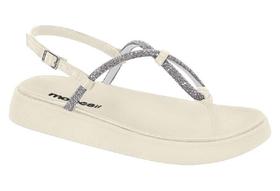 Sandália Moleca 5499.100 - Cristal-Silver/Branco Sandália Moleca 5499.100 - Cristal-Silver/Branco
