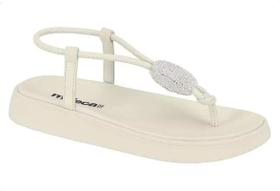 Sandália Moleca 5499.103 - Branco Off/Cristal Sandália Moleca 5499.103 - Branco Off/Cristal