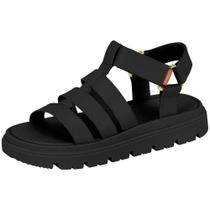 Sandalia Moleca Casual Tratorada Flat