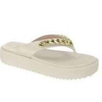 Sandália Moleca Conforto Feminina Papete Original Slide Tamanco Flatform Chinelo Rasteira Casual Tratorada Form Premium Plataforma Detalhe Dourado