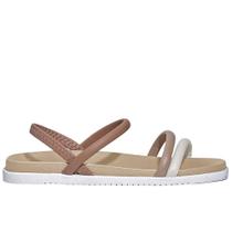 Sandália Moleca Elástico Nude Bege e Branco Off Sandália Moleca Elástico Nude Bege e Branco Off