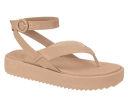 Sandália Moleca FlatForm 5489.105 Papete Tay Moda Plataforma Tira Com Fivela Tornozelo Casual