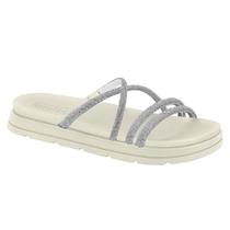 Sandália Moleca Flatform Com Strass - Branca Sandália Moleca Flatform Com Strass - Branca