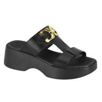 Sandália Moleca Flatform Papete Feminina Conforto Tamanco Original Moda Estilo Brilho Casual Plataforma Tira Leve Slide Anabela Clássica Anatômica