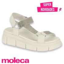 Sandalia Moleca Original Feminino Sandalia Papete Flatform Rasteira Casual Tiras Com Strass Rasteirinha Fashion Conforto