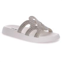 Sandália Moleca Papete Strass 5469.134 Branco - Feminina