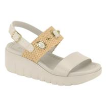 Sandália Moleca Plataforma Detalhes nas Tiras 5536.110 - Branco Off