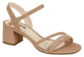 sandalia moleca salto bloco nude