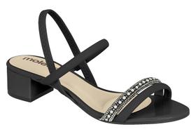 Sandália Moleca Salto Bloco Strass Tamanco Pedrarias 5259846