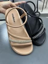 Sandália Moleca Traseira Elástico Strass