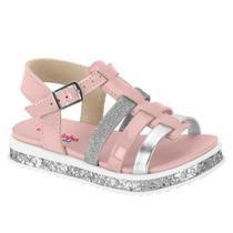 Sandália Molekinha Flatform Infantil Rosa Glitter