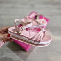 Sandália Molekinha Infantil Menina Flatform Brilho - Rosa
