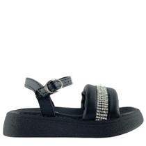 Sandália Molekinha Infantil Menina Tira Macia com Pérolas