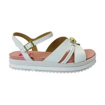 Sandália Molekinha Infantil Meninas Plataforma com Detalhe Dourado Sandália Molekinha Infantil Meninas Plataforma com Detalhe Dourado