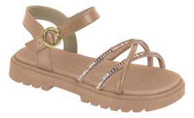 Sandália Molekinha Meninas Napa Nude Estilo e Durabilidade