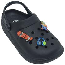 Sandália Molekinho Menino Infantil com Botons Cor:PretoTamanho:29/30