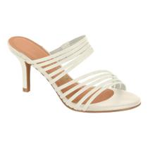 Sandália Mule Feminina Vizzano Salto Alto Multi Tiras