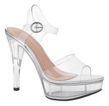 Sandália Napoli Feminina Acrílico Transparente 12cm