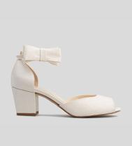 Sandália Noiva Com Laço CBK Velvet Off White