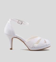 Sandália Noiva Meia Pata CBK Velvet Branco Sandália Noiva Meia Pata CBK Velvet Branco