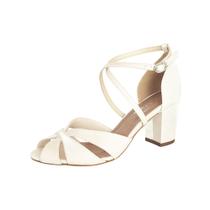 Sandalia Noiva Off White Salto Grosso Duani