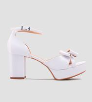 Sandália Noiva Plataforma Velvet Branco CBK