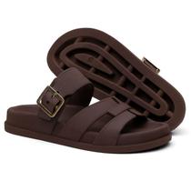 Sandalia Nuvem Microexpandido Feminino com Fivela na cor Marrom Tamanho : 39
