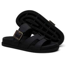 Sandalia Nuvem Microexpandido Feminino com Fivela na cor Preta Tamanho : 36