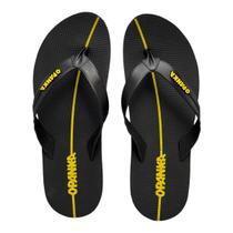 Sandalia Opanka Masculina Chinelo Dedo Borracha Flexível Preto Amarelo 7154