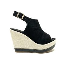 Sandália Open Boot Anabela Salto Alto Grosso Confortável Fechada Inverno Sandália Open Boot Anabela Salto Alto Grosso Confortável Fechada Inverno