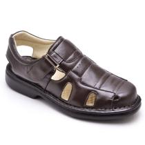Sandalia Ortopédica Anatômica Antistress Fechada Couro Ranster Tam 47 Cor Café